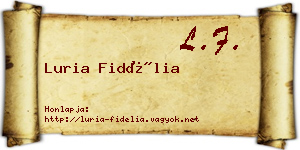 Luria Fidélia névjegykártya